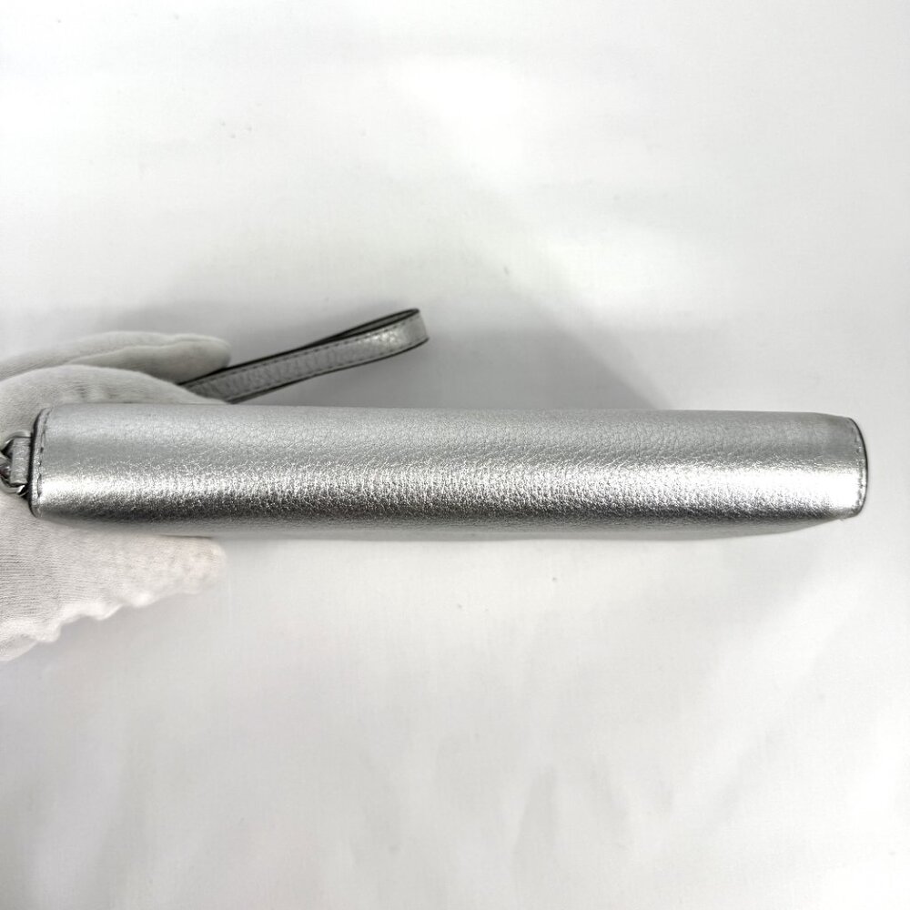 MK Michael Kors Jet Set Travel Continental Wristlet/Wallet Silver - Picture 6 of 9
